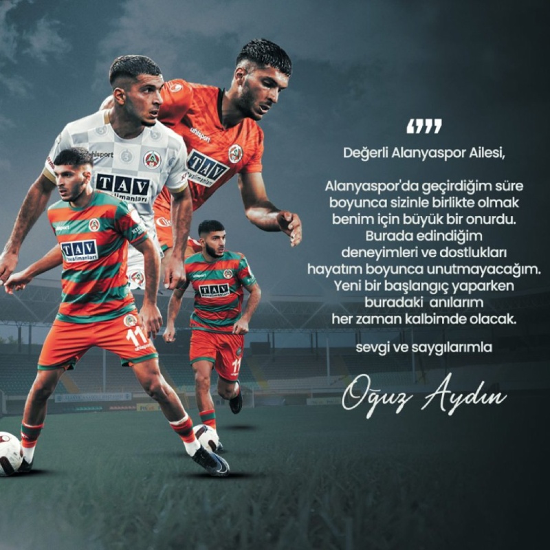 Oğuz Aydın'dan Alanyaspor'a Veda Mesajı