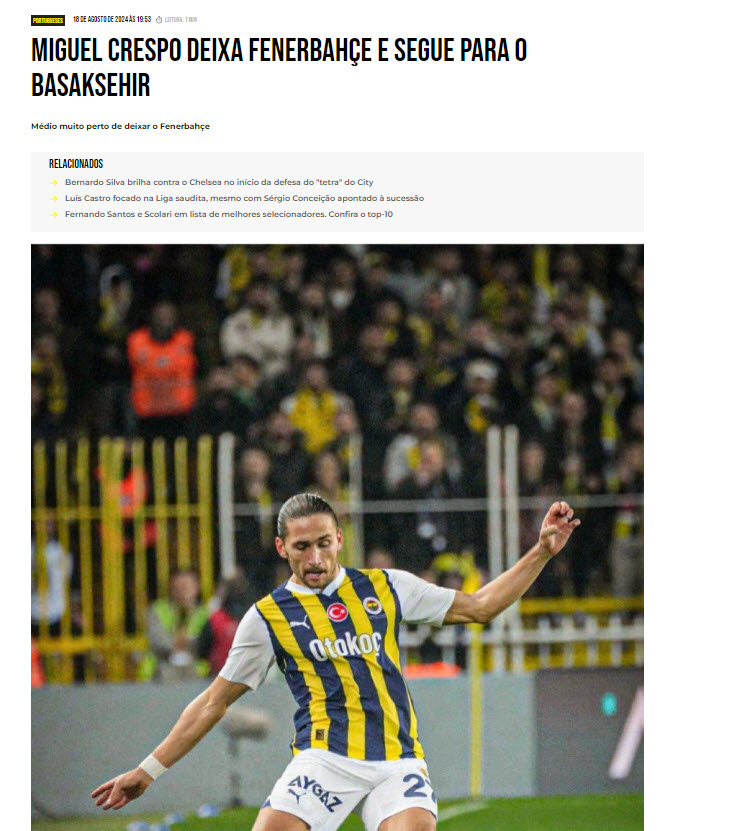 Fenerbahçe'de Transfer Hareketliliği ve Miguel Crespo'nun Başakşehir'e İhtimali