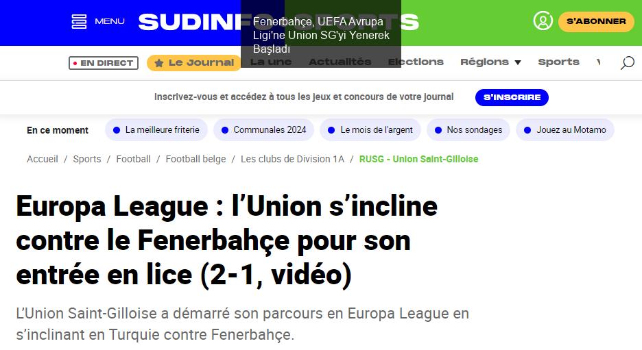 Fenerbahçe, UEFA Avrupa Ligi'ne Union SG'yi Yenerek Başladı