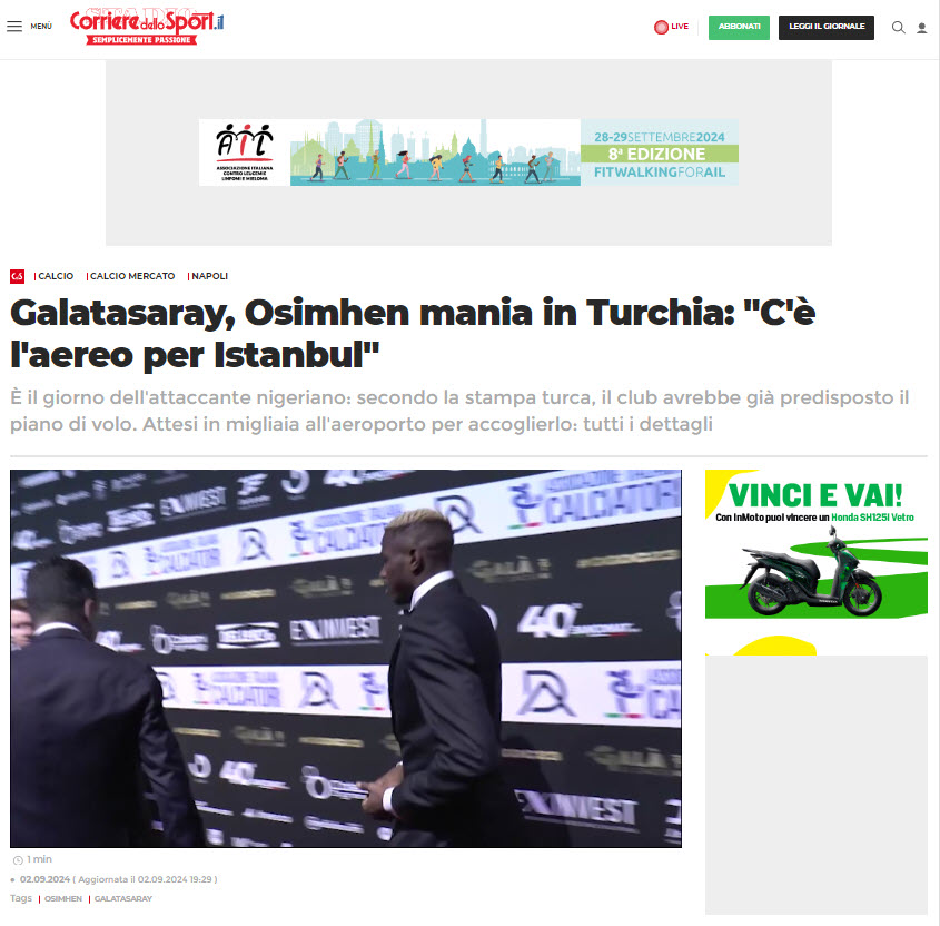 Galatasaray, Victor Osimhen'i Kiralık Olarak Transfer Etti