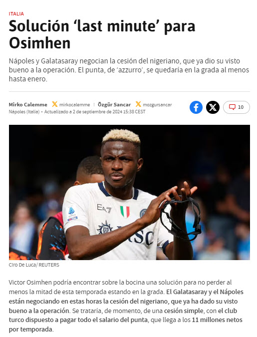 Galatasaray, Victor Osimhen'i Kiralık Olarak Transfer Etti