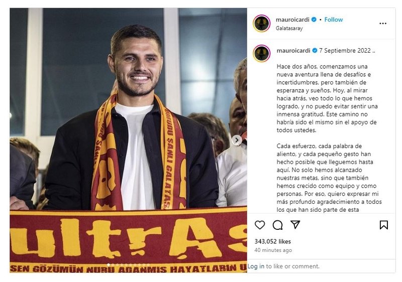 Mauro Icardi'den Galatasaray'a Duygusal Bir Mesaj