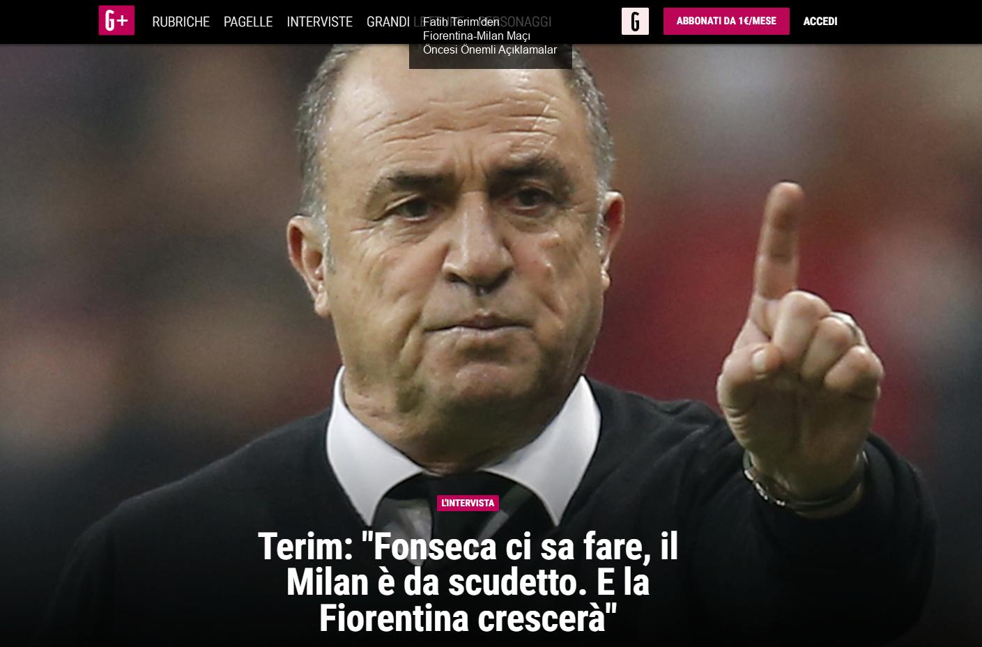 Fatih Terim'den Fiorentina-Milan Maçı Öncesi Önemli Açıklamalar