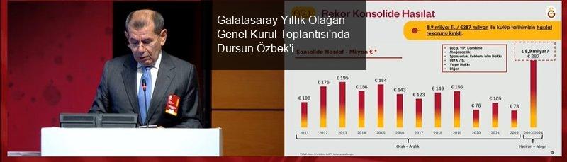 Galatasaray Yıllık Olağan Genel Kurul Toplantısı'nda Başkan Dursun Özbek'in Açıklamaları