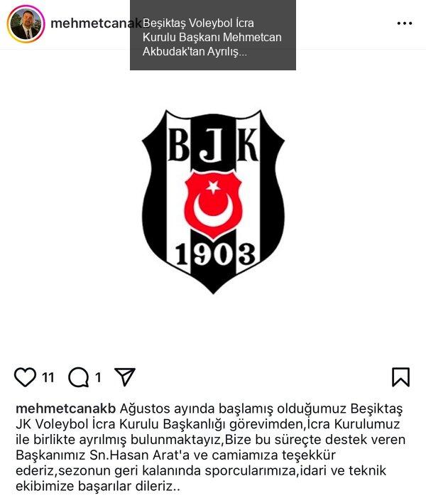 Beşiktaş Voleybol İcra Kurulu Başkanı Mehmetcan Akbudak'tan Açıklama