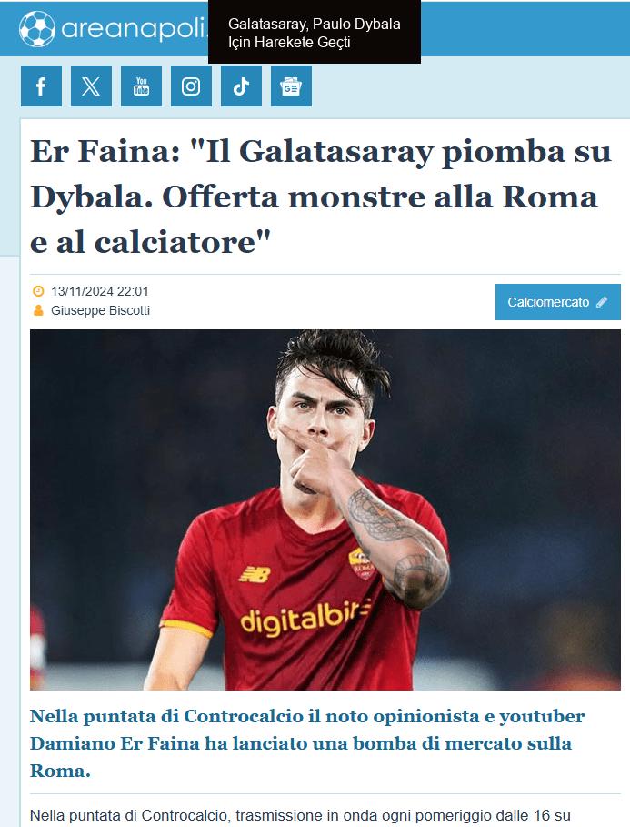 Galatasaray, Paulo Dybala İçin Harekete Geçti