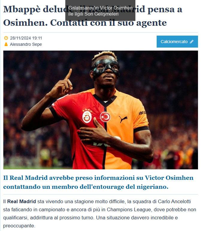 Galatasaray'ın Victor Osimhen ile İlgili Son Gelişmeleri