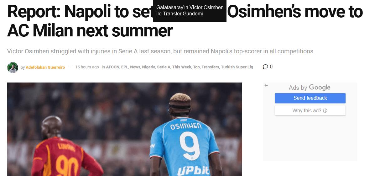 Galatasaray'ın Victor Osimhen ile Transfer Gündemi