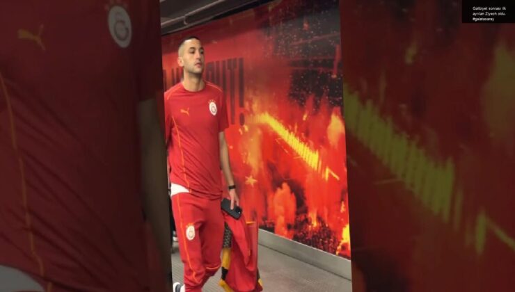 Galibiyet sonrası ilk ayrılan Ziyech oldu. #galatasaray