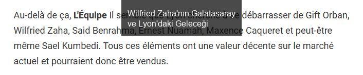 Wilfried Zaha'nın Galatasaray ve Lyon'daki Geleceği